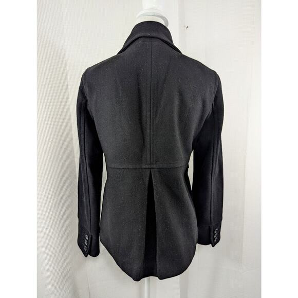 OLD NAVY! LUXE BLACK FINE WOOL BLEND BABYDOLL STYLE PEACOAT, COAT, JACKET! SZ S - Picture 7 of 11